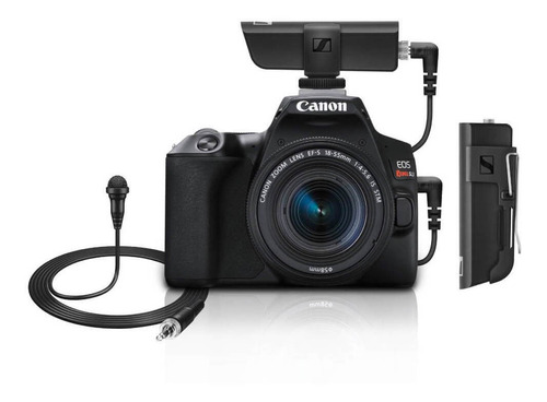 Kit Câmera Canon Sl3 4k Com Lente 18-55mm + Microfone Lapela