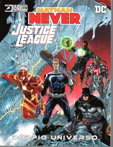 Nathan Never Justice League - Alfa Cover - 32 Páginas Em Italiano Apenas Com O Começo Da História - Sergio Bonelli Editore - Capa Mole - Bonellihq