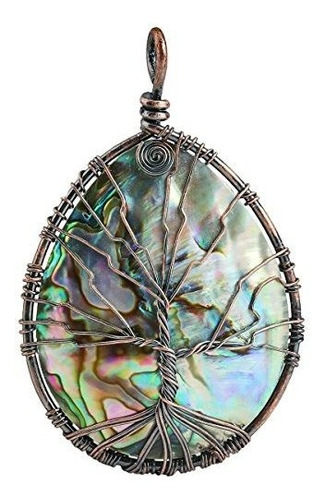 Sunyik Arco Iris Árbol Del Olmo Shell De Collar Colgante De 