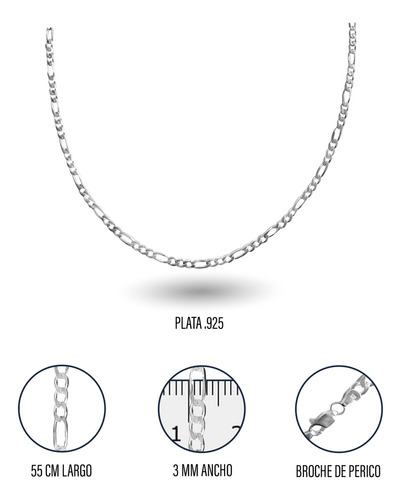 Set Joyeria Cadena Collar Dije Plata 925 Tejido Eslabon 3 X 1 Calibre 50 Y 55 Cm Con Aretes De Regalo Forma Corazon Delineado Para Mujer Moda Modernos Minimalistas Ideal Para Regalar Aniversario Boda