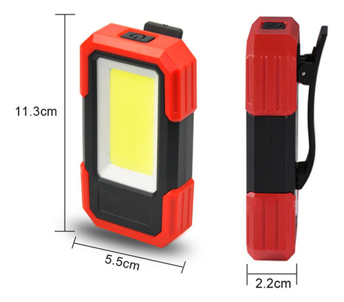Base Led Y Clip Cob Work Pack Alimentados Por Pilas