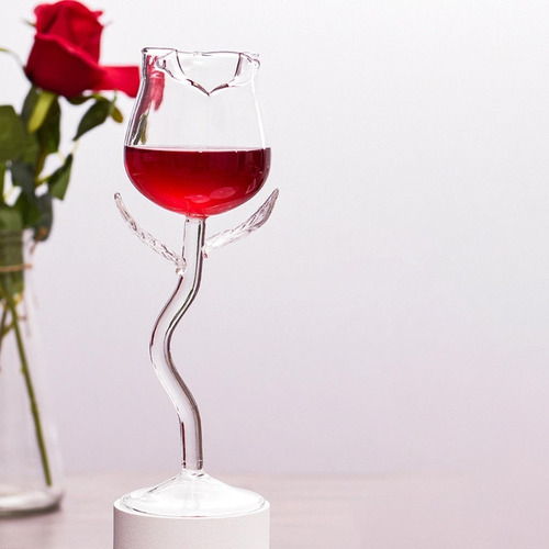 . Copas De Vino Exquisitas Con Forma De Flor De Rosa Para Y