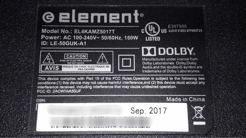 Tarjeta T-con Element El4kamz5017t 55t32-c0f Ctrl Bd (Usado)