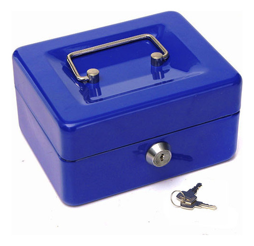 Caja Chica De Seguridad Metalica Azul Saco Somos Tienda