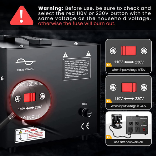Transformador Convertidor De Tensión Anbull 3000w Step Up/do