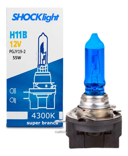 Lâmpada Super Branca H11b 4300k 55w Pgjy19-2 Shocklight