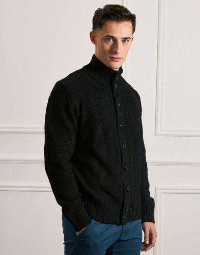 Cardigan Hombre Brooksfield Cuello Alto Tejido Lana 4075b