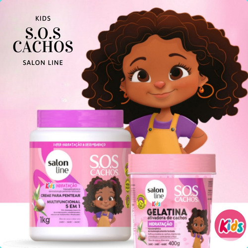 Gelatina Salon Line Sos Cachos Kids Niños Definicion 400g