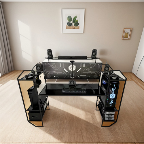 Soporte Electrónico H Forma Mesa Escritorio Trabajo Juego Negro
