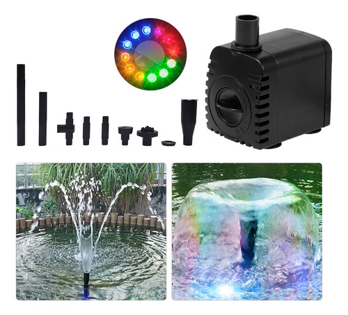 Bomba De Agua Ultrasilenciosa De 10 W Con 12 Luces Led Para