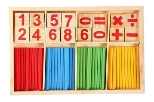 Abaco Matematico Tematico Colorido Niños Madera 