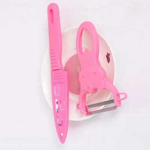 Set De Cuchillo Y Pelador De Verduras Hello Kitty