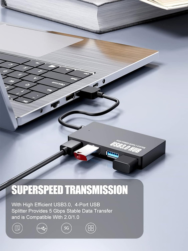Snllmzi Hub Usb 3.0, Concentrador Usb De 4 Puertos, Divisor