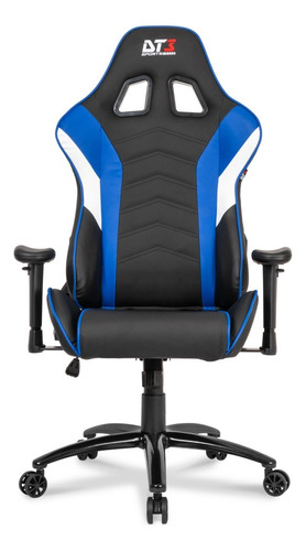 Cadeira de escritório DT3sports Elise gamer ergonômica  preto e azul com estofado de couro sintético