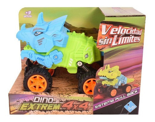 Dinosaurio Extremo Vehículo Monster 4x4 Pullback Duende Azul