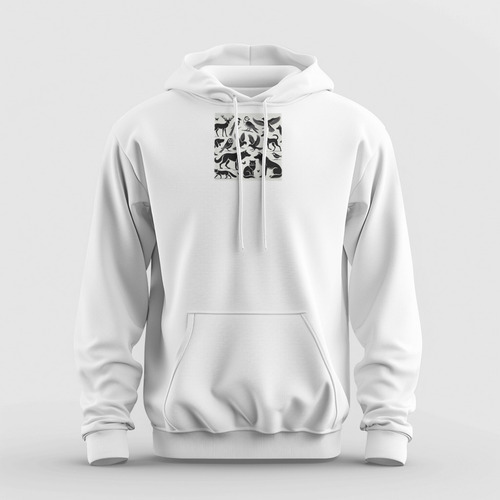 Sudadera Con Capucha Hombre Hoodie Blanca Botella De Vino