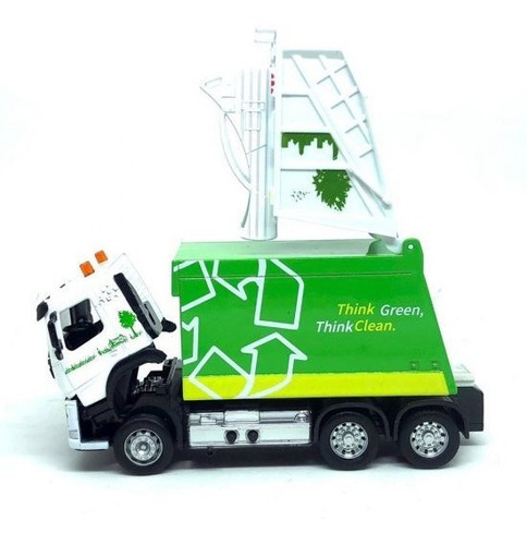 Miniatura Caminhao Volvo Coleta Seletiva 68380 Com Luz E Som Cor Branco