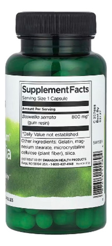 Full Spectrum Boswellia 60 Capsulas Swanson Sabor Sin Sabor