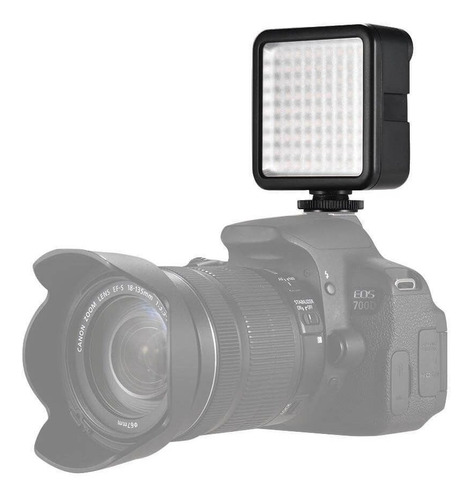 Mini Iluminador Led W81 6.5w Com Dimmer Para Câmeras, Filmad Cor da estrutura Preto Cor da luz Branco-neutro 110V/220V