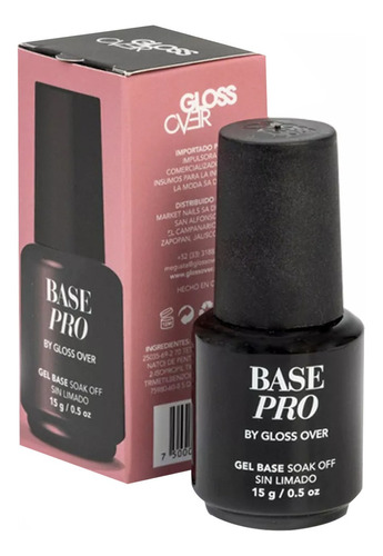 Gel Base Para Esmalte Semipermanente Sin Limado Gloss Over Color Transparente