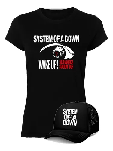 Camiseta Mujer System Of A Down Rock Metal Wake Up! + Gorra