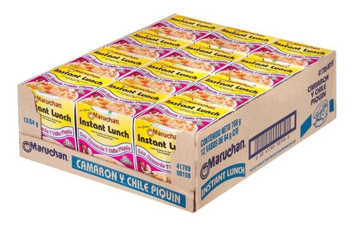 Sopa Instantánea Maruchan Camarón Y Chile Piquín 12pz Ivo