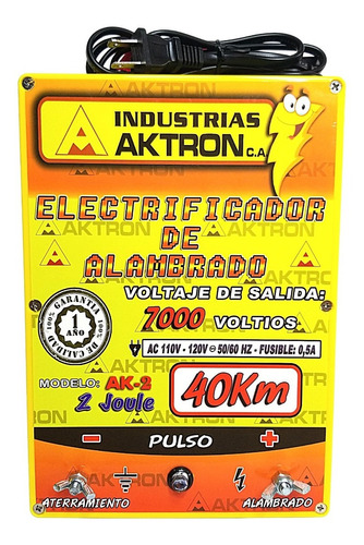 Energizador Aktron 110v-40km Cerco Eléctrico Ganadero