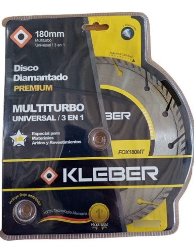 Disco Diamantado Multiturbo 3en1 180 Mm Kleber