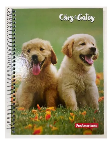 Cuadernos Perros Y Gatos 12 Materias Espiral Tapa Dura 1 Un Color Cachorro Golden Cachorros