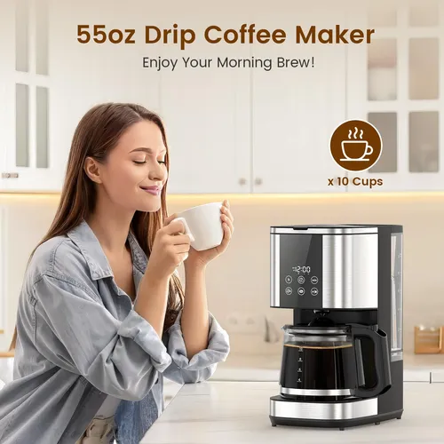 Cafetera De Goteo Programable 10 Tazas Pantalla Táctil