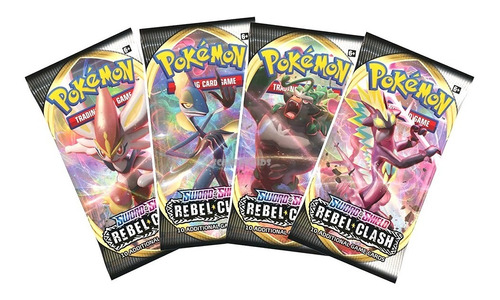 Pokemon Rebel Clash Booster X4 Sword & Shield Tcg Ingles