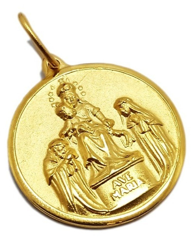 Virgen De Pompeya - Plaqué Oro 21k - 22mm