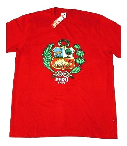 Polo Escudo Peruano - Algodón Estampado - Talla Xl - Perú