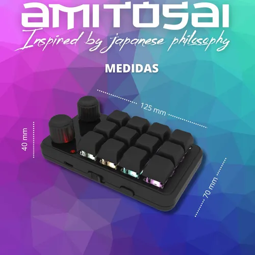 Amitosai Mini Teclado Bt Programable 3 Capas Led