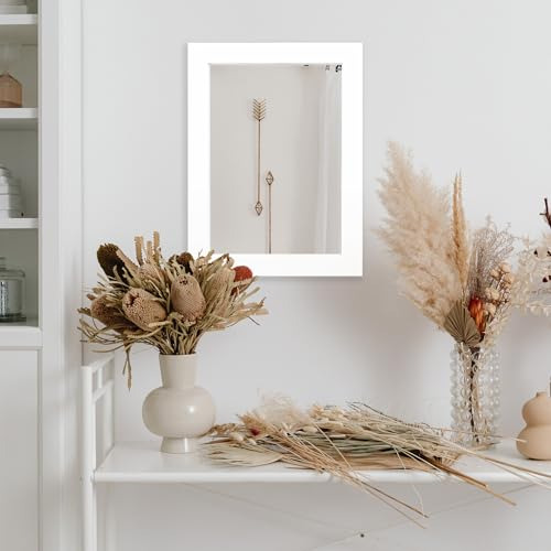 Espejo De Pared Rectangular Decorativo 30 X 40 Cm Blanco