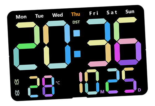 Reloj Despertador Digital Colorido Ajuste De 10 Niveles Para