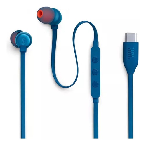 Fone De Ouvido Com Microfone Jbl Tune 310c C/fio Azul