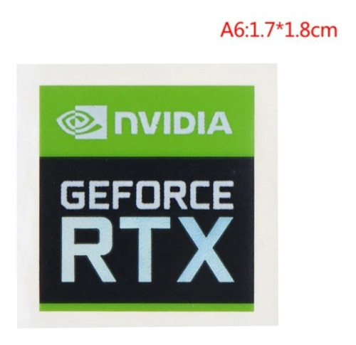 Sticker  Original Reflectivo Nvidia Geforce Rtx 1.7 X 1.8cm