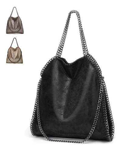 Bolso De Mano Grande Para Mujer, Bandolera, Con Cadena, Tipo