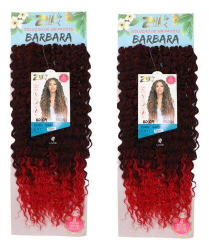 Combo 2 Cabelos Bio Orgânico Cacheado Afro Crochet Braids Cor Californiana Vermelho T1b/red