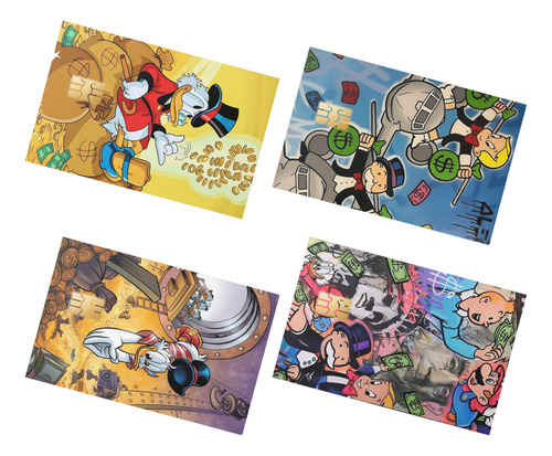 4pz Stickers Cover Tarjeta Calcomania Banco Mcpato, Monopoly