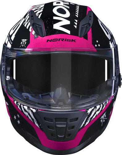 Capacete Moto Norisk Ff302 Tokyo Rosa Oculos Interno Preto Tokyo 58