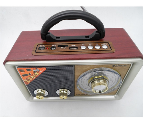 Radio Portatil Bluetooth Am Fm Com Controle Vintage Retro