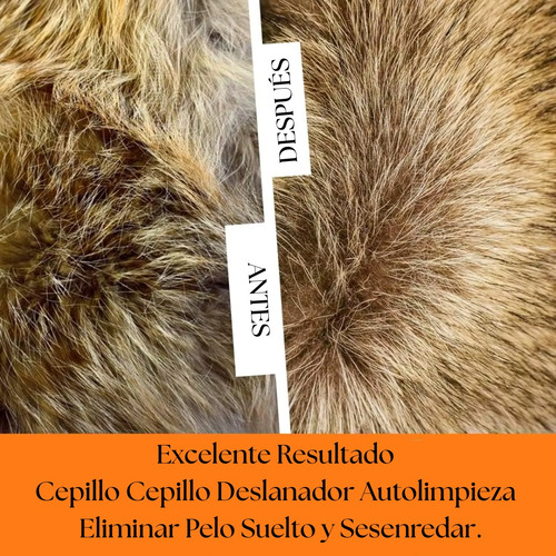 Cepillo Deslanador Autolimpieza Peine Doble P/para Mascotas