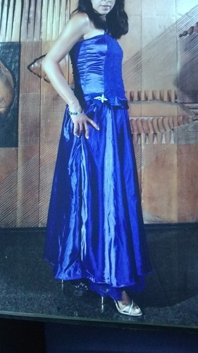 vestido longo azul formatura