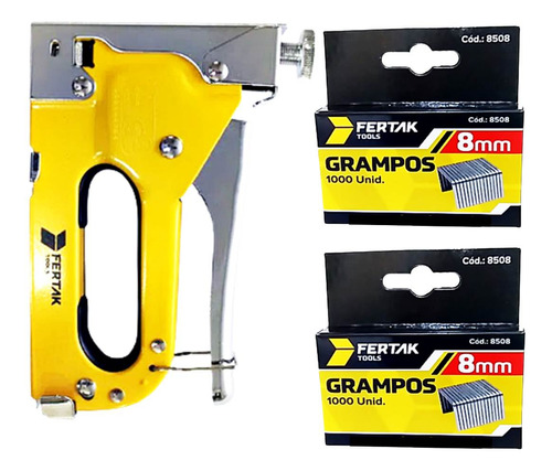 Grampeador Tapeceiro Profissional 4-14mm Com 2200 Grampos