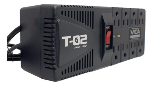 Regulador Electronico Vica T-02 Voltaje 1200va/700w 8 Tomas