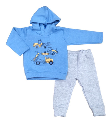 Conjunto Bebe Frisado Buzo Y Pantalon Con Puño Invierno