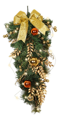 Colgante De Navidad Al Revés, Decoraciones Amarillo Con Luz