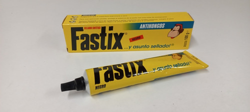 Imagen 2 de 8 de Sellador Sintetico Fastix Antihongos Negro De 100 Grs